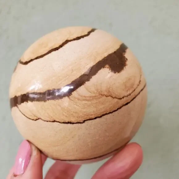 Sandstone Biggs Wood Grain Picture Jasper Sphere 516 grams75mm